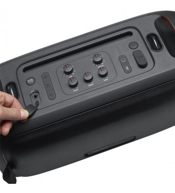 Speaker JBL Party Box On-The-Go con Micrófono Bluetooth/Led RGB/Bivolt - Black (Caja Fea)