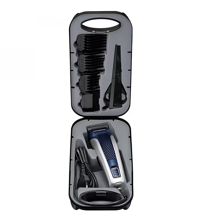 Cortador de Cabello Mondial Titanium Power CR-09M con 10W/220V- Plata/Azul