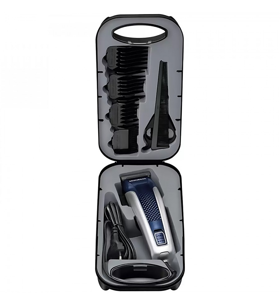 Cortador de Cabello Mondial Titanium Power CR-09M con 10W/220V- Plata/Azul
