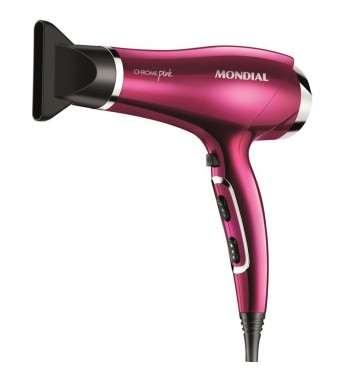 Secador de Cabello Mondial Chrome Pink Line SC-36 con 2000W/220V - Rosa Oscuro