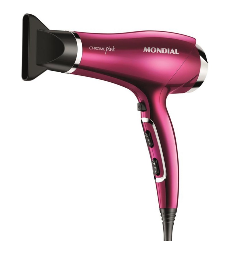 Secador de Cabello Mondial Chrome Pink Line SC-36 con 2000W/220V - Rosa Oscuro