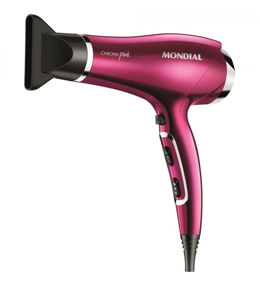 Secador de Cabello Mondial Chrome Pink Line SC-36 con 2000W/220V - Rosa Oscuro