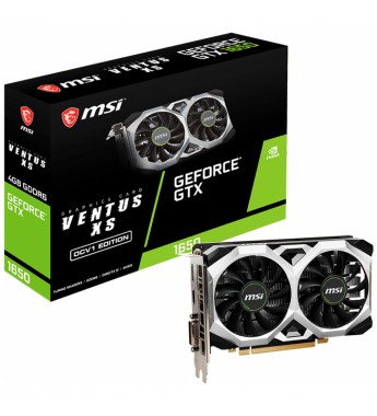 Placa de Vídeo MSI GeForce GTX 1650 D6 VENTUS XS OCV1 con 4GB GDDR6/Boost 1620MHz/ DisplayPort/ HDMI/DL-DVI-D