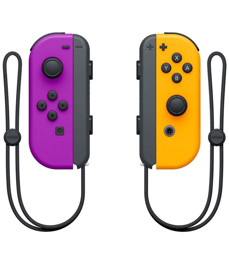 Control Nintendo Switch Joy-Con L/R Hac-a-Jaqaa con Correa - Morado Neón/Naranja Neón