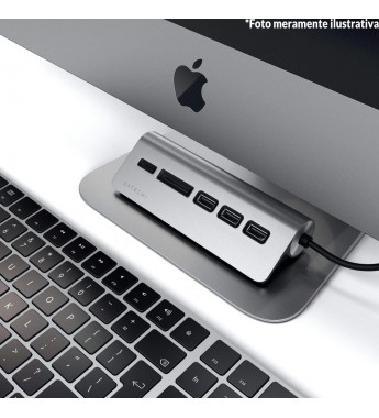 Hub USB-C Satechi Combo Hub ST-TCHCRM a USB-C/Lector microSD/SD - Space Gray