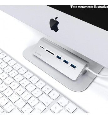 Hub USB-C Satechi Combo Hub ST-TCHCRS a USB-C/Lector microSD/SD - Silver