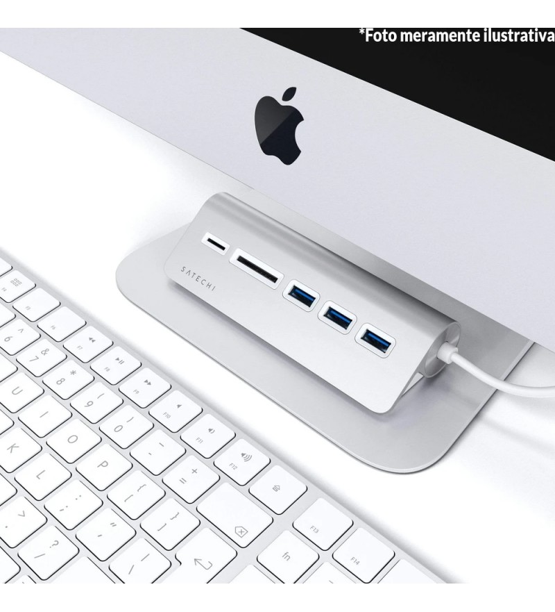 Hub USB-C Satechi Combo Hub ST-TCHCRS a USB-C/Lector microSD/SD - Silver