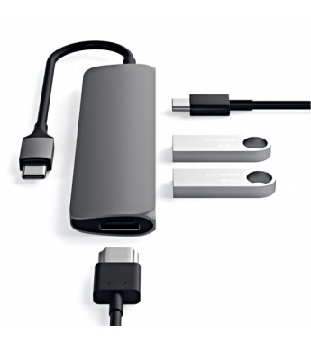 Hub USB-C Satechi Slim Multi-Port ST-CMAM con USB-C/HDMI/USB-A - Space Gray