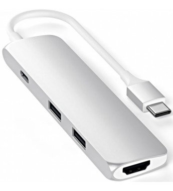 Hub USB-C Satechi Slim Multi-Port ST-CMAS con USB-C/HDMI/USB-A - Silver