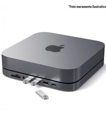 Hub USB-C Satechi Stand Hub ST-ABHFM con USB-C/USB 3.0/Jack 3.5mm/Lector microSD/SD - Space Gray