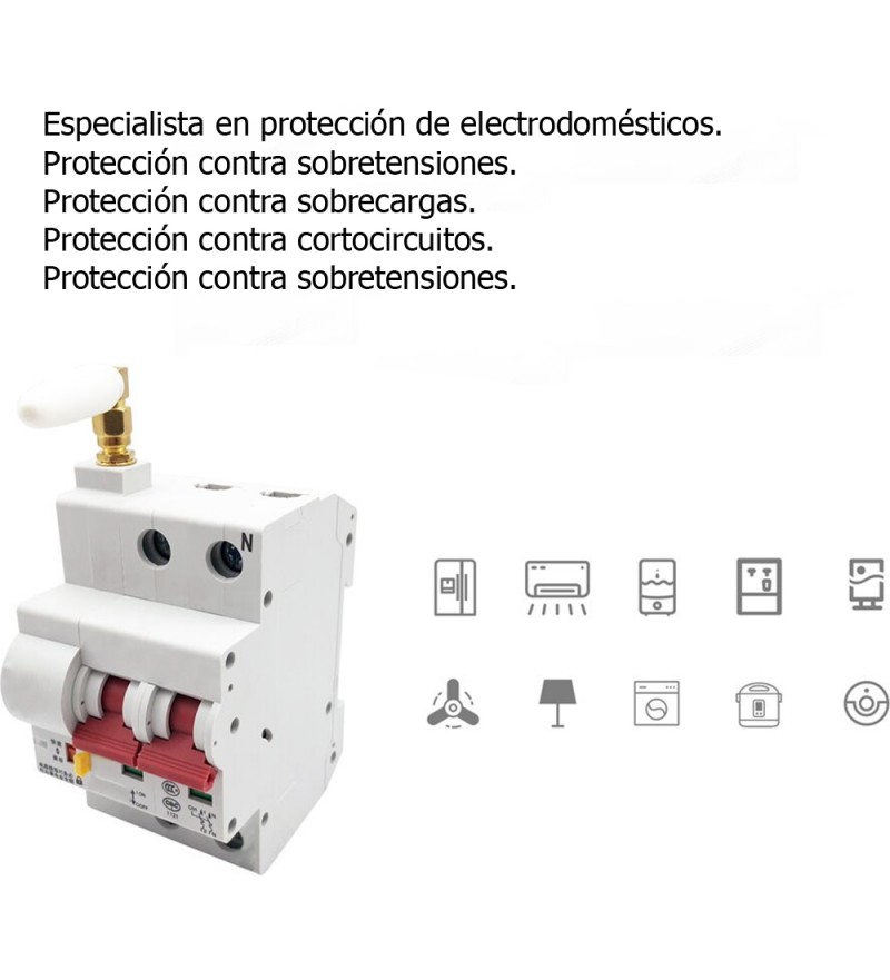 Disyuntor MCB ZISB9-1P 32A Wi-Fi/230V/50Hz