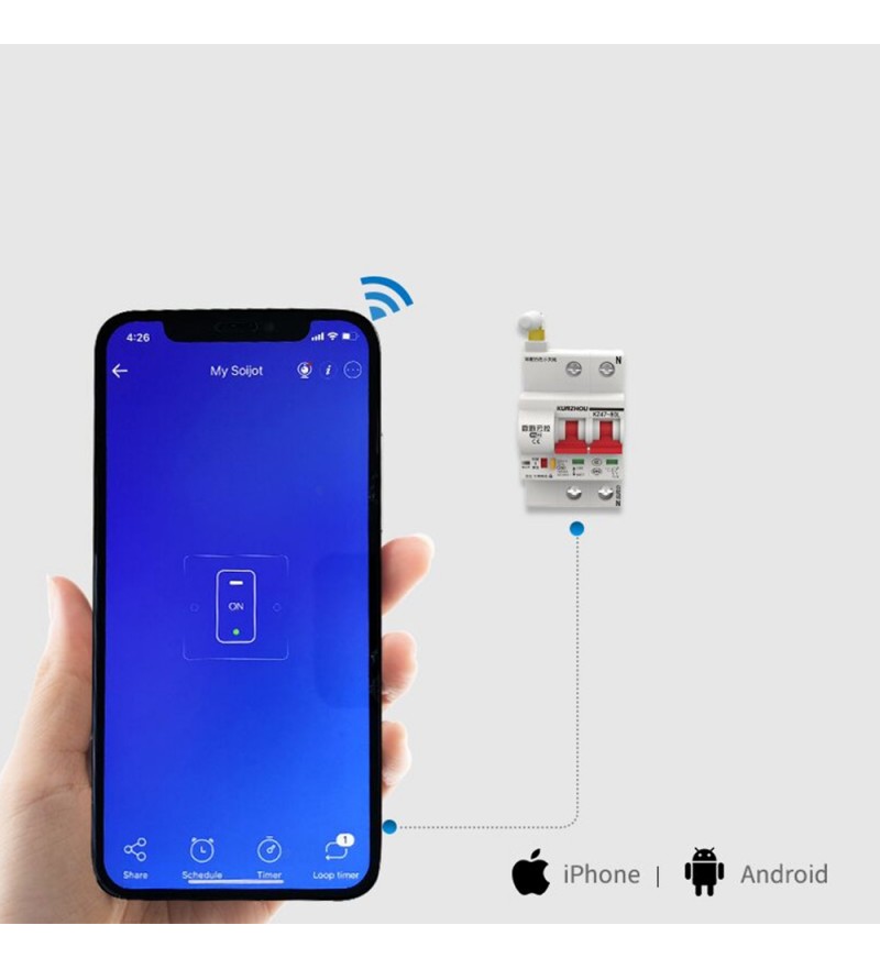 Disyuntor MCB ZISB9-4P 16A Wi-Fi - 400V/50Hz