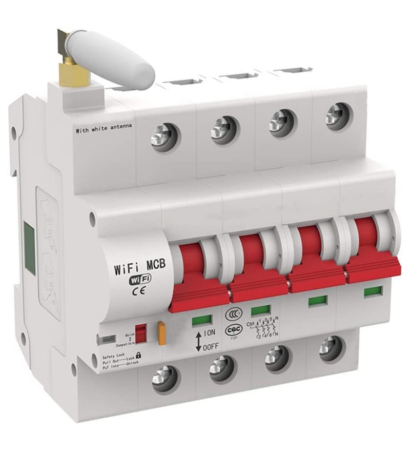 Disyuntor MCB ZISB9-4P 16A Wi-Fi - 400V/50Hz