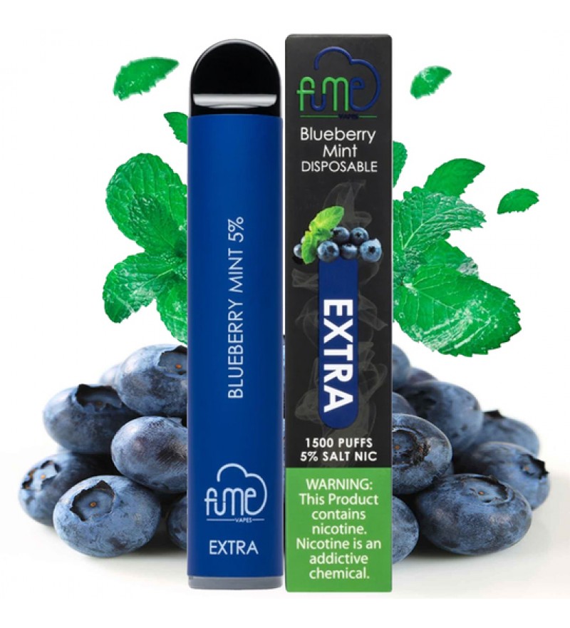 Vape Desechable Fume Extra 1500 Puffs con 5% Nicotina - Bluberry Mint